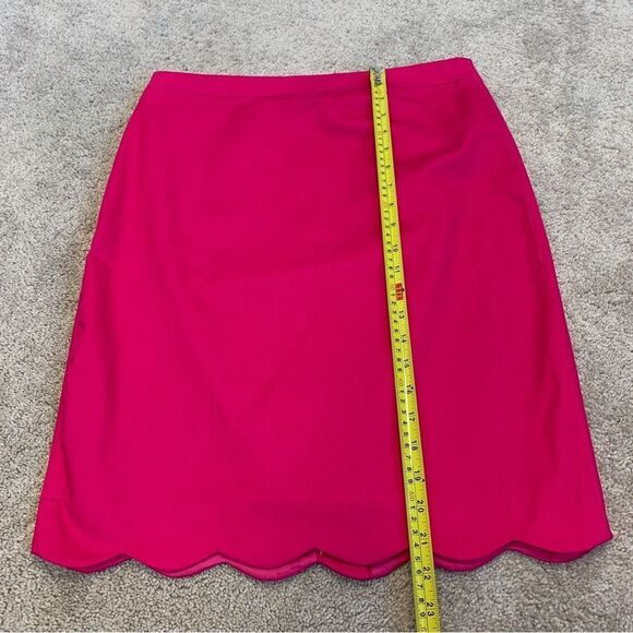 j. Crew hot fuchsia pink scalloped hem pencil skirt Sz 6 NWT - Picture 8 of 9